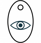 Pendant Oval Horus eye silk print by eliteshungite.com